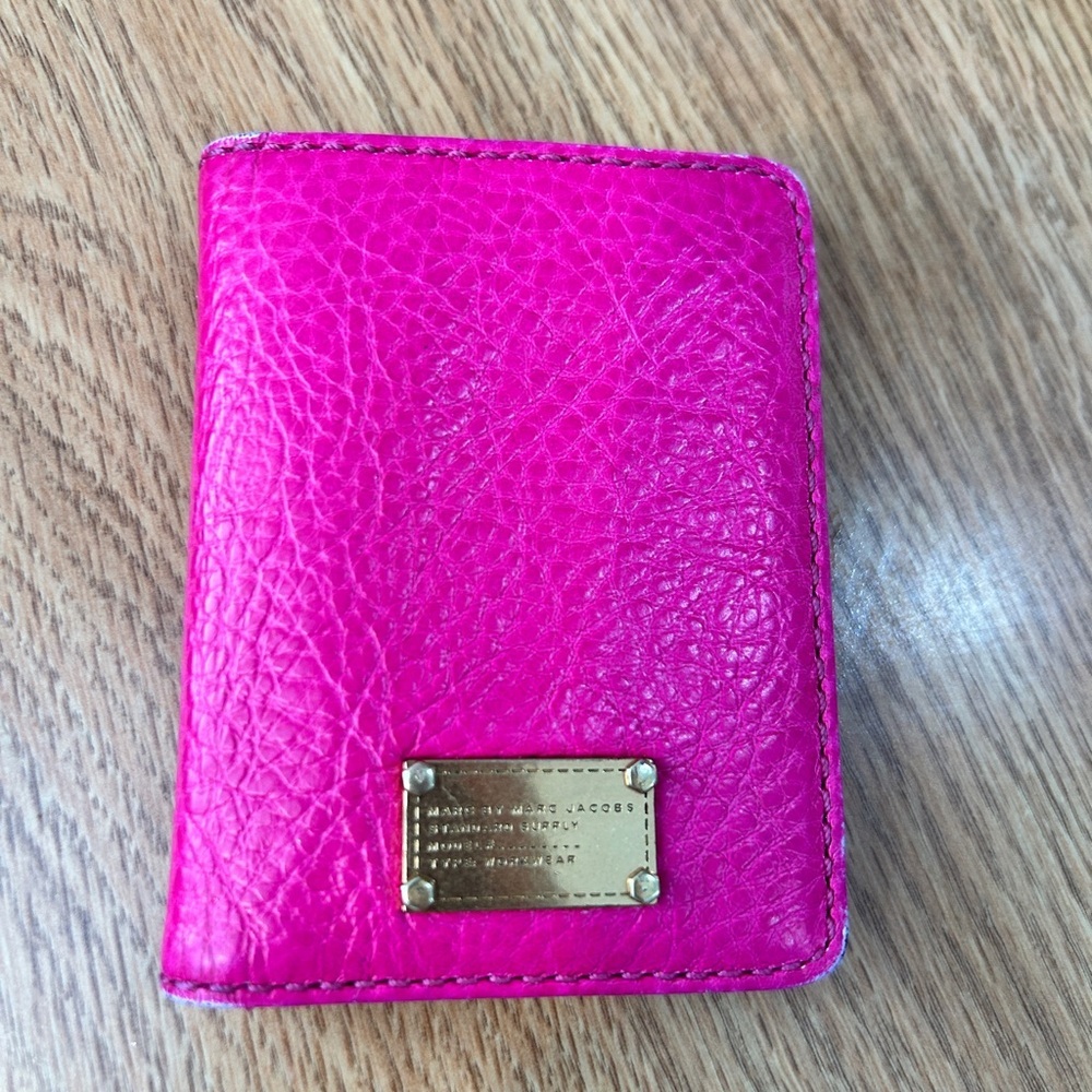 Marc by Marc Jacobs Fuchsia Leather Card Holder